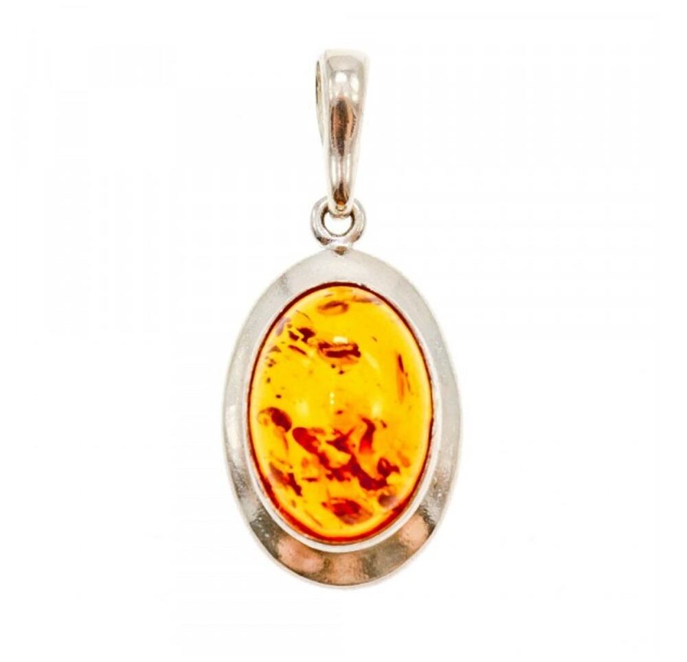 925 Sterling Silver Amber Pendant